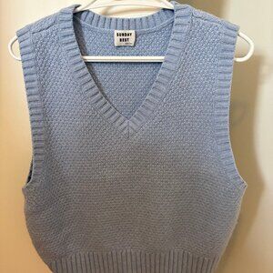 Sunday Best Wool Blend Vest, Blue, Size Large